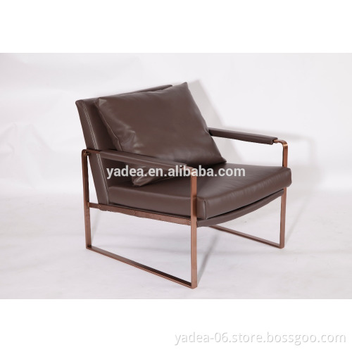European style modern genuine leather chaise lounge chair wholesale